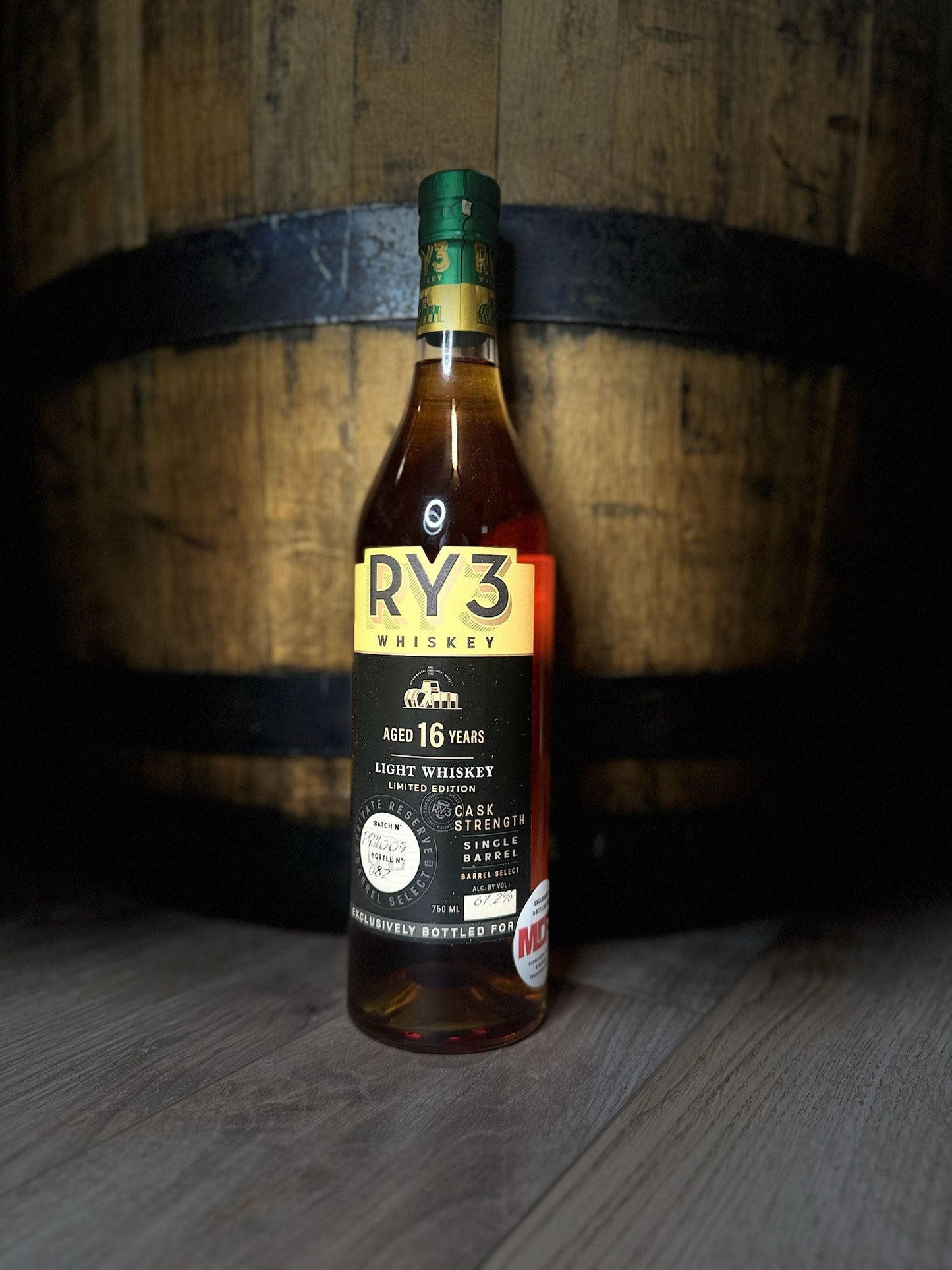 RY3 16 YR LIGHT WHISKEY MDP PICK 67.2 proof